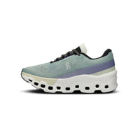 ON Cloudmonster 2 Women's running shoes in Mineral/Aloe.