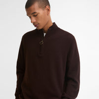 Ronson Tartan Trim Half Zip Sweater
