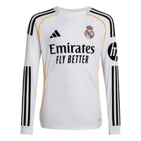 Real Madrid 25/26 Home L/S Football Shirt Jnr