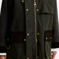Kirklees Checked Long Wax Jacket Womens