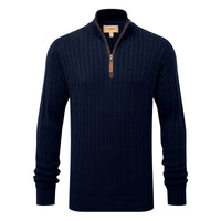 Calton Cotton Cashmere Cable 1/4 Zip Jumper