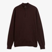 Ronson Tartan Trim Half Zip Sweater