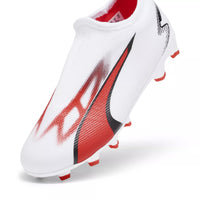 Puma Ultra Match LL FG/AG JNR football boots - white / fire orchid colour