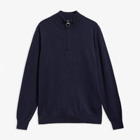 Ronson Tartan Trim Half Zip Sweater