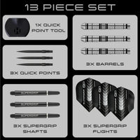 Supergrip QP 90% Quick Point Darts - Steel Tip Darts
