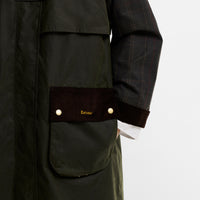 Kirklees Checked Long Wax Jacket Womens