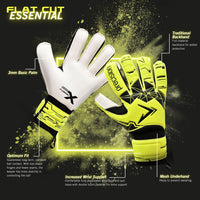 Junior Fusion X Flat Cut Essential Goal Keeper Gloves