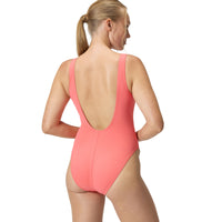 Textured Deep U-Back Swimsuit
