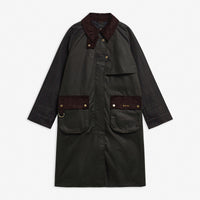 Kirklees Checked Long Wax Jacket Womens