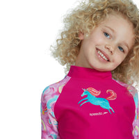 TODDLERS SHORT SLEEVE PRINTED UNICORN RASH TOP SET