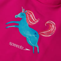 TODDLERS SHORT SLEEVE PRINTED UNICORN RASH TOP SET