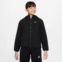  kid wearing black Nike Therma-Fit Repel Outdoor Play Top Jackets