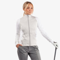 Galvin Green Darlena Insula Women's Golf Top in Cool Grey/White.