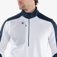 Galvin Green Dave Insula Golf Sweater in White/Navy.
