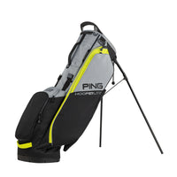 PING Hoofer Lite stand bag in grey, black and yellow.