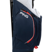 PING Hoofer Lite stand bag in navy, white and red..