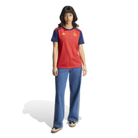 Woman Wearing Spain '26 Home Football Shirt Women's