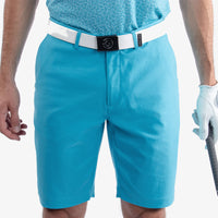 The Glavin Green men's percy golf shorts in aqua.