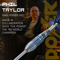Phil Taylor Power GX2 95% Tungsten - Swiss Point Steel Tip Darts