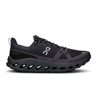 ON Cloudsurfer Trail Waterproof Running Shoe in Black/Eclipse.