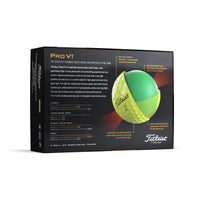 The box for Titleist Pro V1 2023 Golf Ball in yellow.