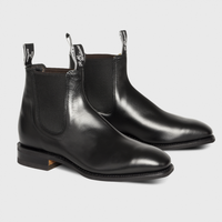 A pair of R.M. Williams Comfort Craftsman chelsea boots in black.