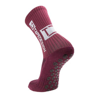 Tapedesign all round classic grip sock in bordeaux red.