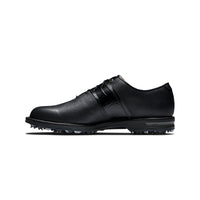 A left hand view of the FootJoy Premier Series Packard wide golf shoe in black.