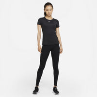 black Nike Dri-Fit One Slim Fit Short Sleeve Top Womens