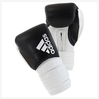 adidas Hybrid 300 2.0 Boxing Gloves in black and white