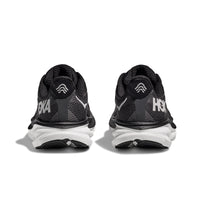 HOKA Clifton 9 Women's Running Shoes in black and white.