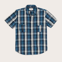 Washed Short Sleeved Feather Cloth Shirt