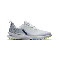 FootJoy Fuel sport '23 Golf shoes in white/lime green.