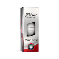A 3 pack of Titleist Pro V1x 2023 golf balls in white.