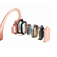 Shokz OpenRun Pro running headphones in pink bone conduction technology