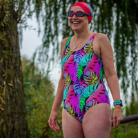Zoggs thermal Ecofeel Scoopback women's swimsuit - Palm pattern