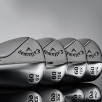 Group of Callaway Jaws Raw chrome golf wedges.