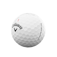 A Callaway Chrome Soft X 22 golf ball in white.