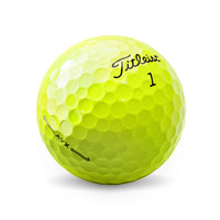 A Titleist AVX 2022 Golf ball in yellow.