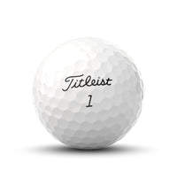 A Titleist Pro V1x golf ball in white.