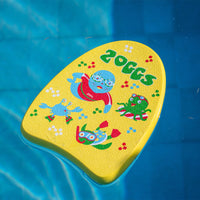 Zoggy Mini Kickboard swimming aid from Zoggs in yellow and green in the water