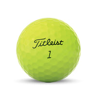 A Titleist Tour Soft 2022 Golf Ball in yellow.
