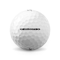 A white Titleist Velocity 2022 Golf ball.