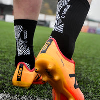 Black Origin.O Precision Training grip socks for football, running, & other sports
