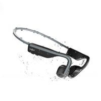 Shokz OpenMove sports headphones in grey with water