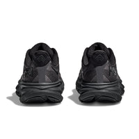 HOKA clifton 9 women's running shoe in black.