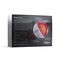 A 12 pack of Titleist Pro V1x golf balls in white.