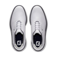 FootJoy Traditions spikeless golf shoe in white.