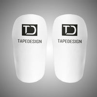 Performance shinguards in white from Tapedesign. Made using Shinform technology for shape & moulding to a specific player