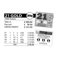Gold 21 Fundraising Charity Night Cards